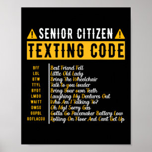 Poster Engraçado Mais velho Cidadão &#; do Código de Text
