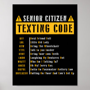 Poster Engraçado Mais velho Cidadão &#; s Textando Código