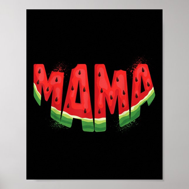 Poster Engraçado Mama Melancia da Fruta de Verão (Frente)
