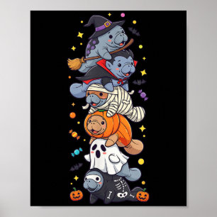Poster Engraçado Manatee Witch Vamre Ghost Halloween Home