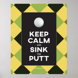 Poster Engraçado Mantenha o Golfe Calmo