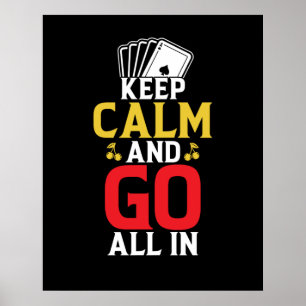 Poster Engraçado manter calmo poker palavra arte