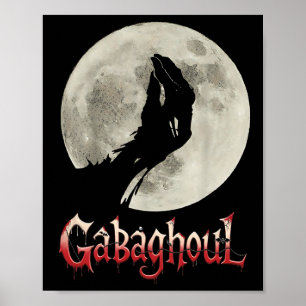 Poster Engraçado Mão Lua Gabagool Halloween