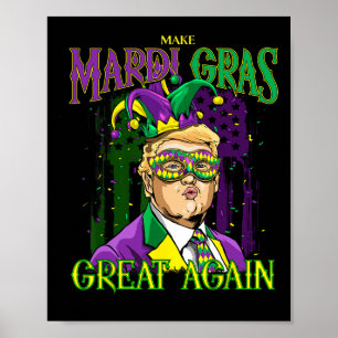 Poster Engraçado Mardi Gras Donald Trump Mardi Gras Ameri