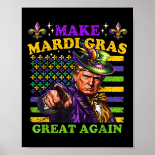 Poster Engraçado Mardi Gras Donald Trump Mardi Gras Ameri
