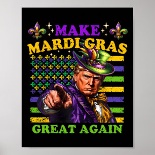 Poster Engraçado Mardi Gras Donald Trump Mardi Gras Ameri