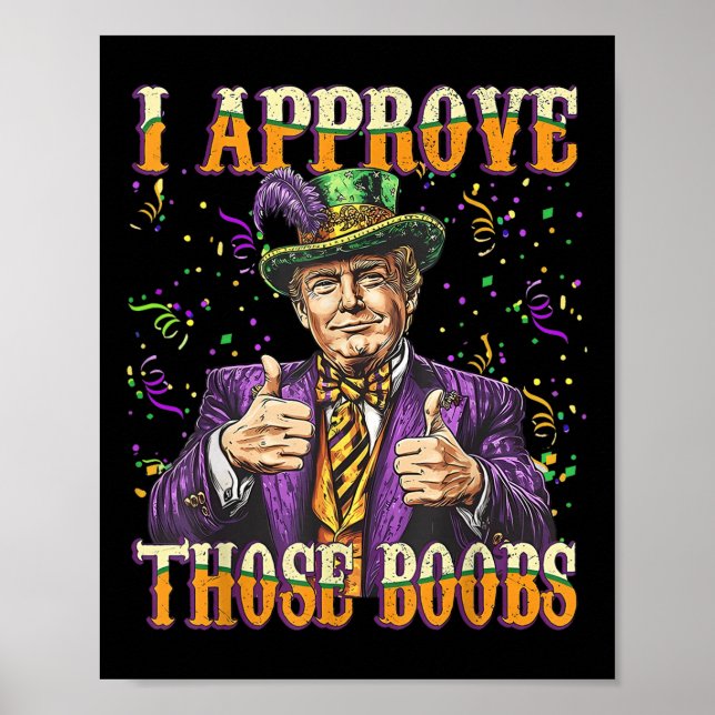 Poster Engraçado Mardi Gras Usa Eu Aprovo Esses S (Frente)