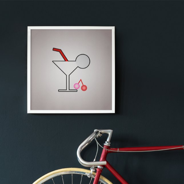 Poster Engraçado Martini - Coquetel Retro com Torção Cere (Criador carregado)