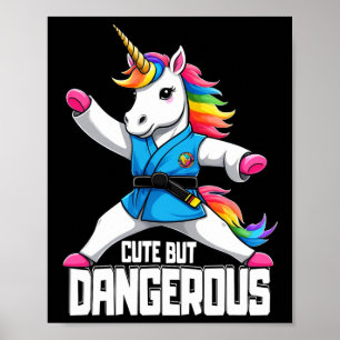 Poster Engraçado Mas Perigoso Taekwondo Unicorn Karate