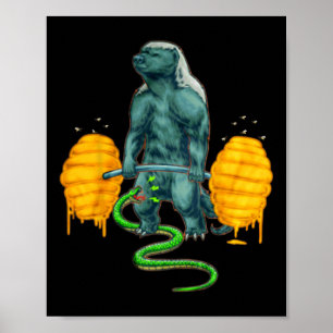 Poster Engraçado Mel Badger Deadising Peso Bodyb