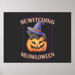 Poster Engraçado Meowloween