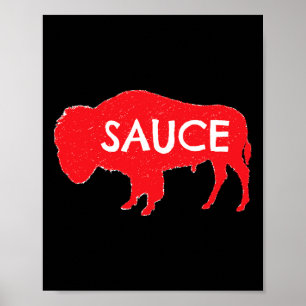 Poster Engraçado Molho Buffalo Gráfico Asas Quentes Pican