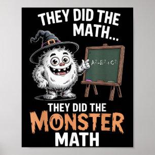 Poster Engraçado Monstro Professor de Matemática Hallowee