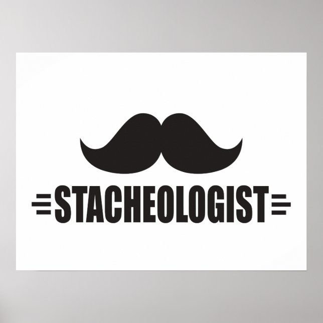 Poster Engraçado Mustache (Frente)