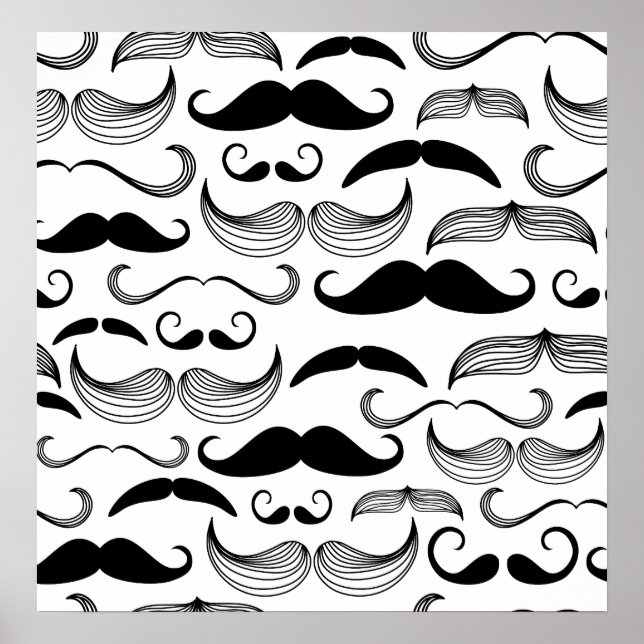 Pôster Engraçado Mustache Design (Frente)