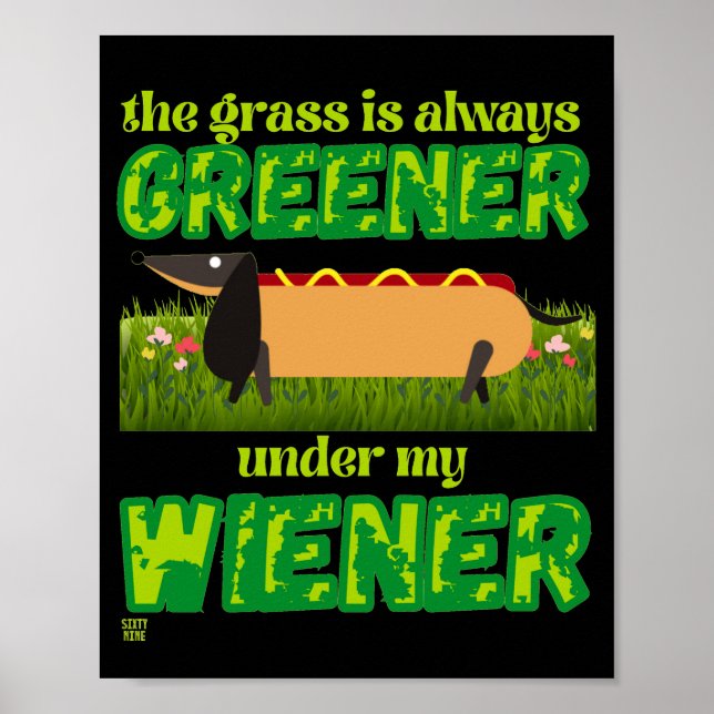 poster engraçado "MY WIENER" (Frente)