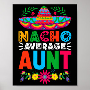 Poster Engraçado Nacho Média Tia Sombrero Happy Cinco De 