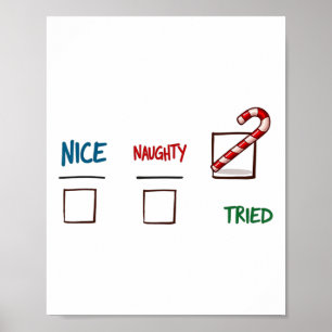 Poster Engraçado Natal Bastante, Eu Tentei Natal Feriado