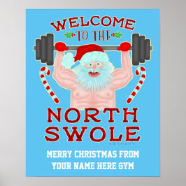 Pôster Engraçado Natal Swole Papai Noel | Gym Personaliza