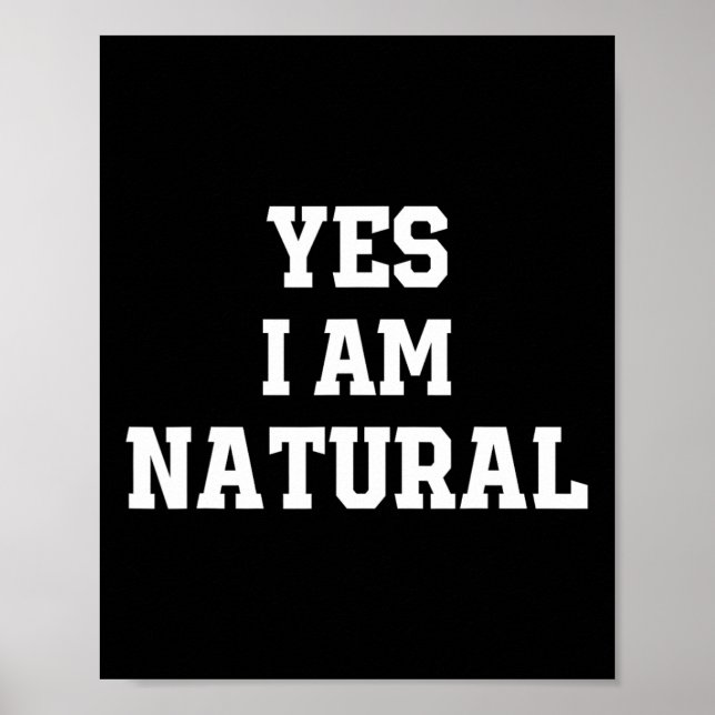 Poster Engraçado Natty Gym Workout Sim Eu Sou Natural (Frente)
