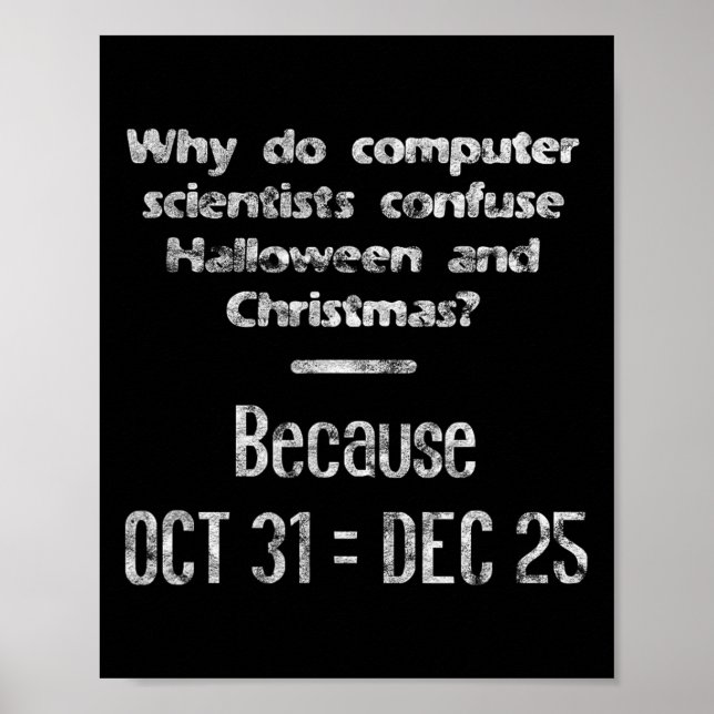 Poster Engraçado Nerd de Natal do Cientista da Computação (Frente)