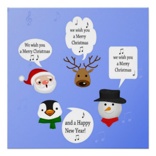 Pôster Engraçado nós desejamos-lhe o Feliz Natal