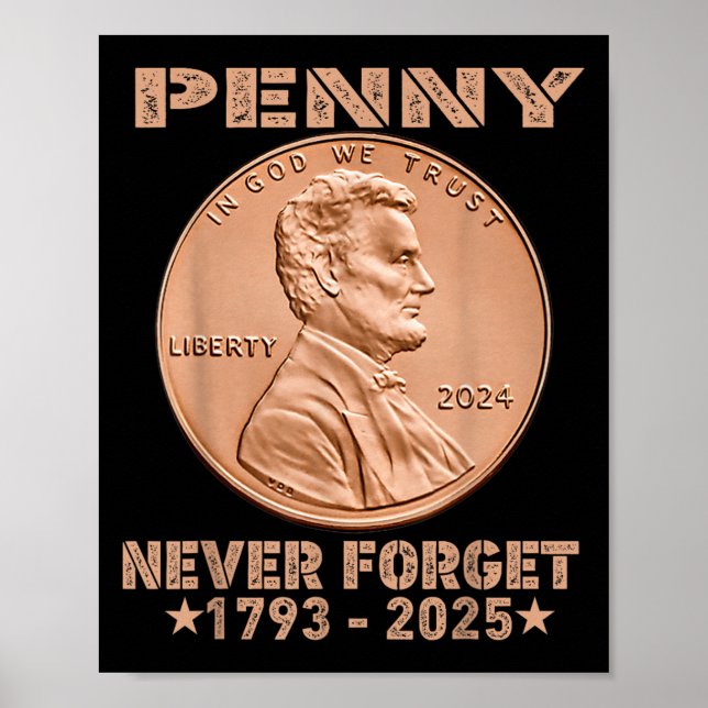 Poster Engraçado Nunca Esquecer A Moeda Da Penny 1 Centav (Frente)