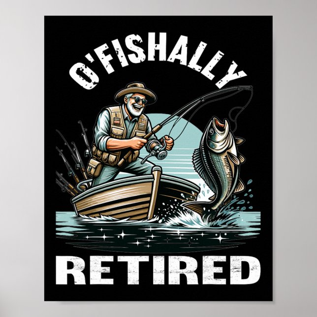Poster Engraçado O'fishally Reformado Tee Para Aposentar  (Frente)