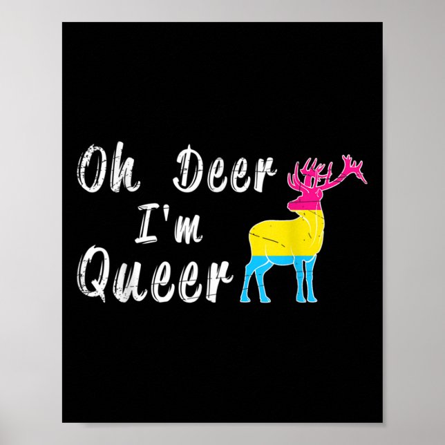 Poster Engraçado Oh Querido Eu Sou Queer Presente Do Mês  (Frente)