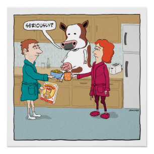 Pôster Engraçado ordenhar a vaca