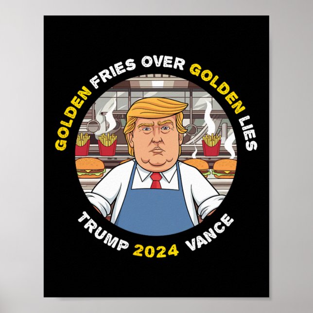 Poster Engraçado Ouro Frio Sobre Ouro Trump Va (Frente)