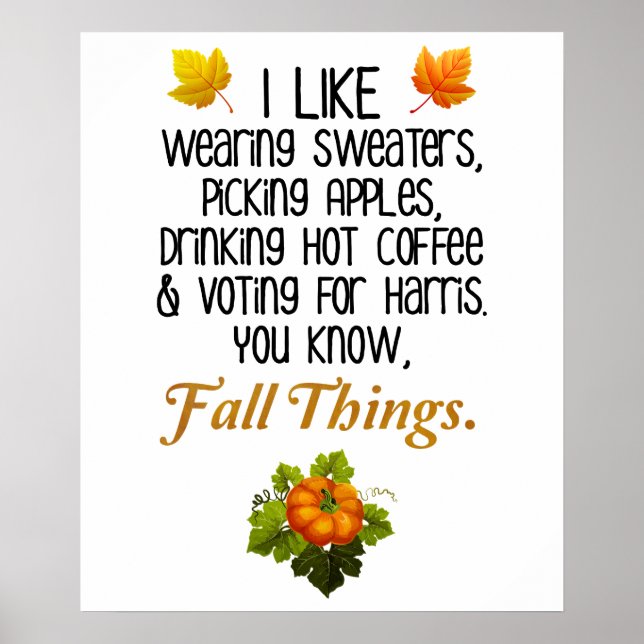 Poster Engraçado outono 2024 novembro das eleições Pro-Ha (Frente)