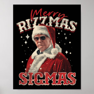 Poster Engraçado Papai noel Feliz Rizzmas Sigmas Xmas Paj