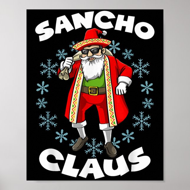 Poster Engraçado Papai Noel Sancho Mexicano Papai Noel Ch (Frente)