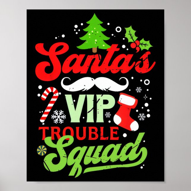 Poster Engraçado Papais noeis de Natal Problemas com o Es (Frente)