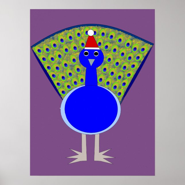 Poster Engraçado Peacock de Natal (Frente)