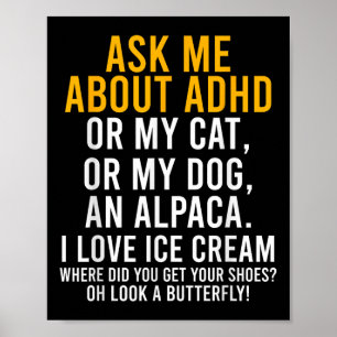 Poster Engraçado Perguntar-Me Sobre Adhd Autism Mental He