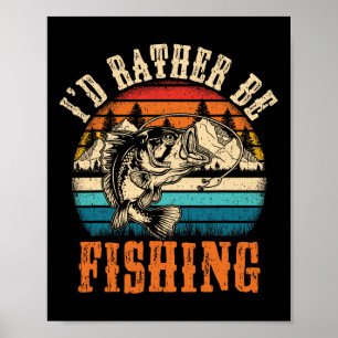 Poster Engraçado Pescar Homens Meninos Engraçado Bass Da