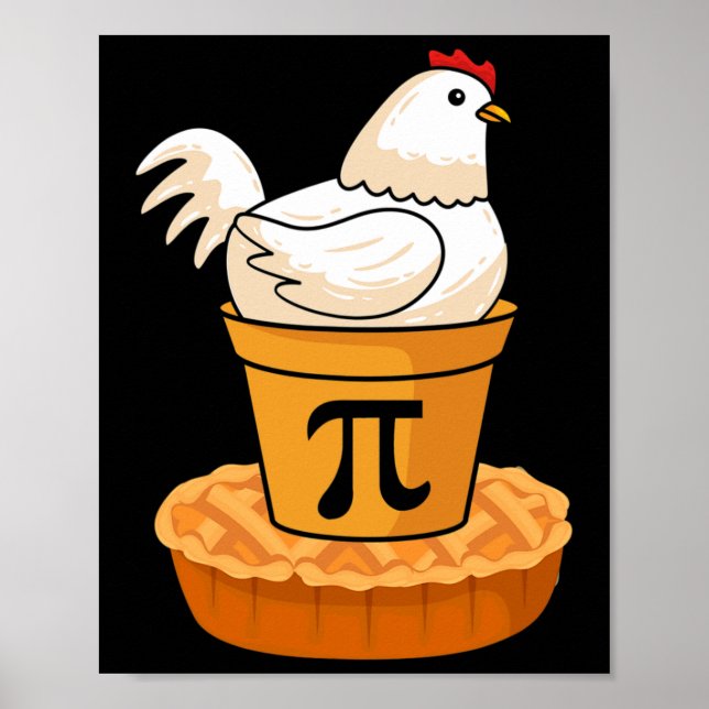 Poster Engraçado Pi Day - Pizza de Pote de frango - Matem (Frente)