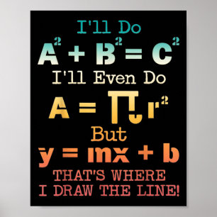 Poster Engraçado Piada de professor de matemática Excelen