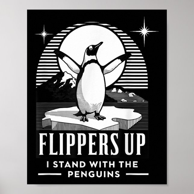 Poster Engraçado Pinguim Pé Para Cima Eu Pego O Pinguim (Frente)