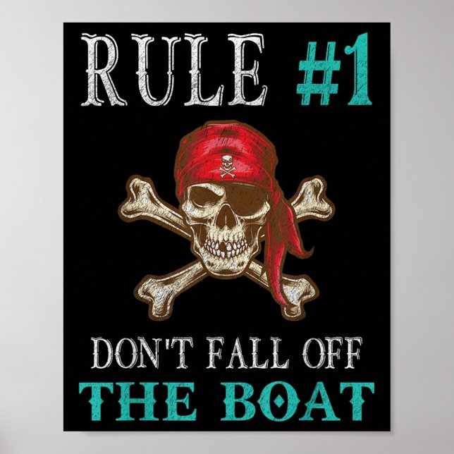 Poster Engraçado Pirate Quote Tampa Gasparilla Crossbones (Frente)