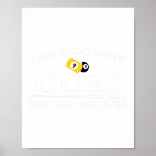 Poster Engraçado Piscina Billiard Eu Tenho Demasiados Cas
