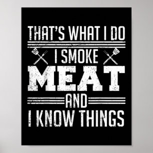 Poster Engraçado Pitmaster Eu Fumo Pai Fumante De Churras