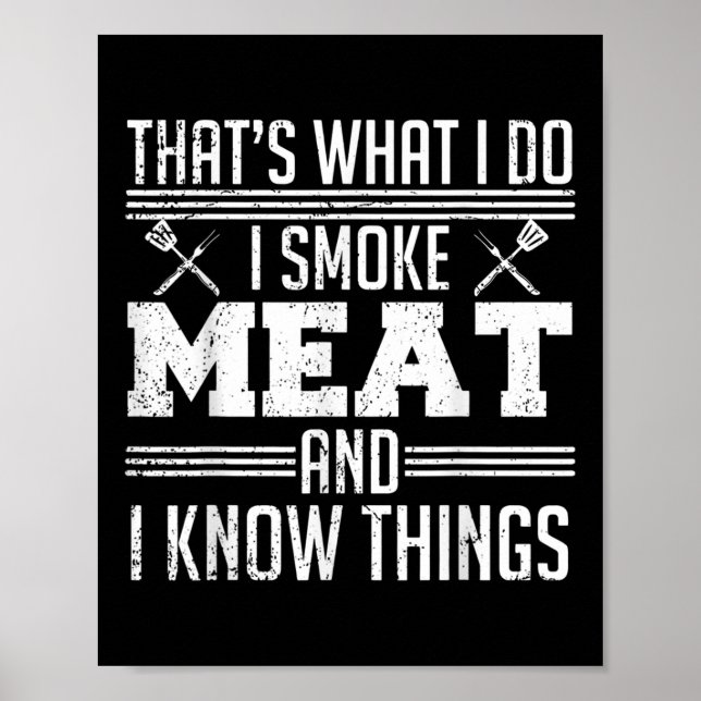 Poster Engraçado Pitmaster Eu Fumo Pai Fumante De Churras (Frente)