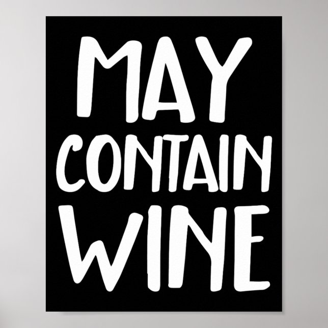 Poster Engraçado Pode Conter Vinho  (Frente)
