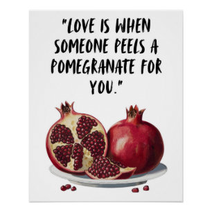 Pôster Engraçado Pomegranate Wall Art, Amor Imprimível