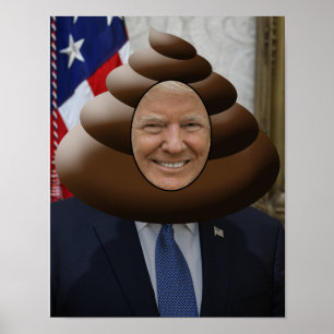 Poster Engraçado Poop Emoji Head