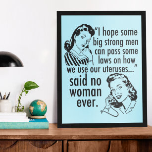 Poster Engraçado Pró Escolha Retro Feminista Cartografia 