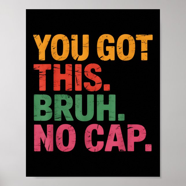 Poster Engraçado Professor de Dia de Teste Bruh Você Tem  (Frente)